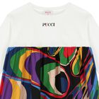 فستان بنات أوندي بالشعار باللون الأبيض, 2, hi-res