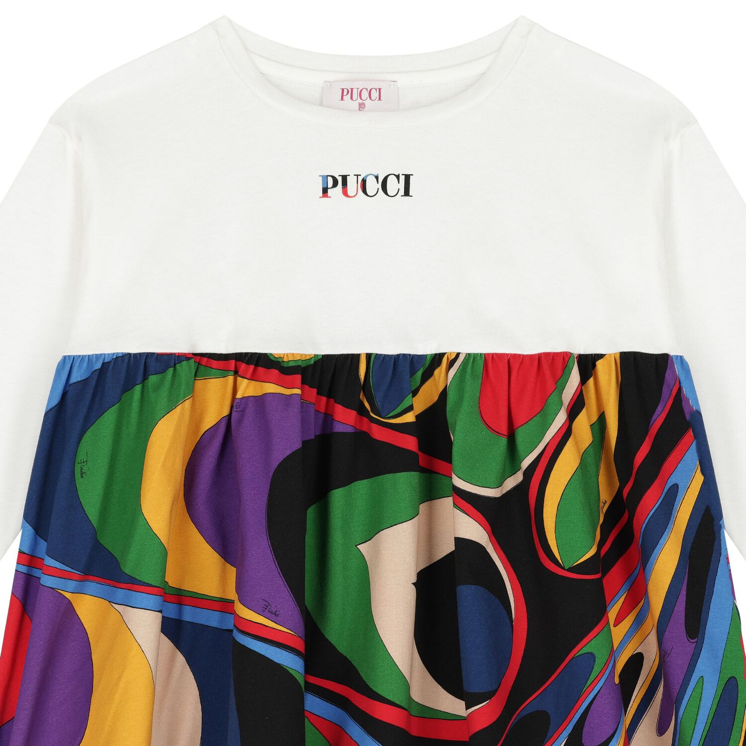 فستان بنات أوندي بالشعار باللون الأبيض, 2, hi-res