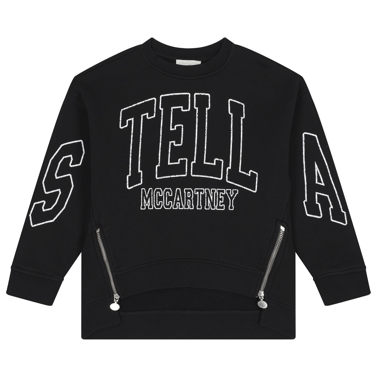 Girls Black Logo Sweatshirt, 2, hi-res