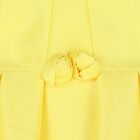 Younger Girls Yellow Satin Dress, 1, hi-res