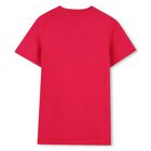 فستان بالشعار باللون الوردي للبنات , 1, hi-res