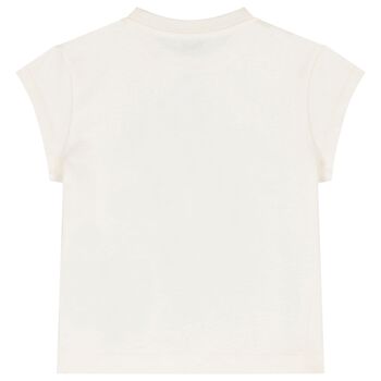 Girls Ivory Floral Logo T-Shirt