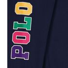 Girls Navy Blue Logo Joggers, 1, hi-res