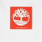 Younger Boys White & Red Logo Long Sleeve Top, 1, hi-res