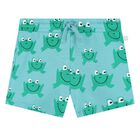 Younger Boys Blue & Green Frog Shorts, 1, hi-res