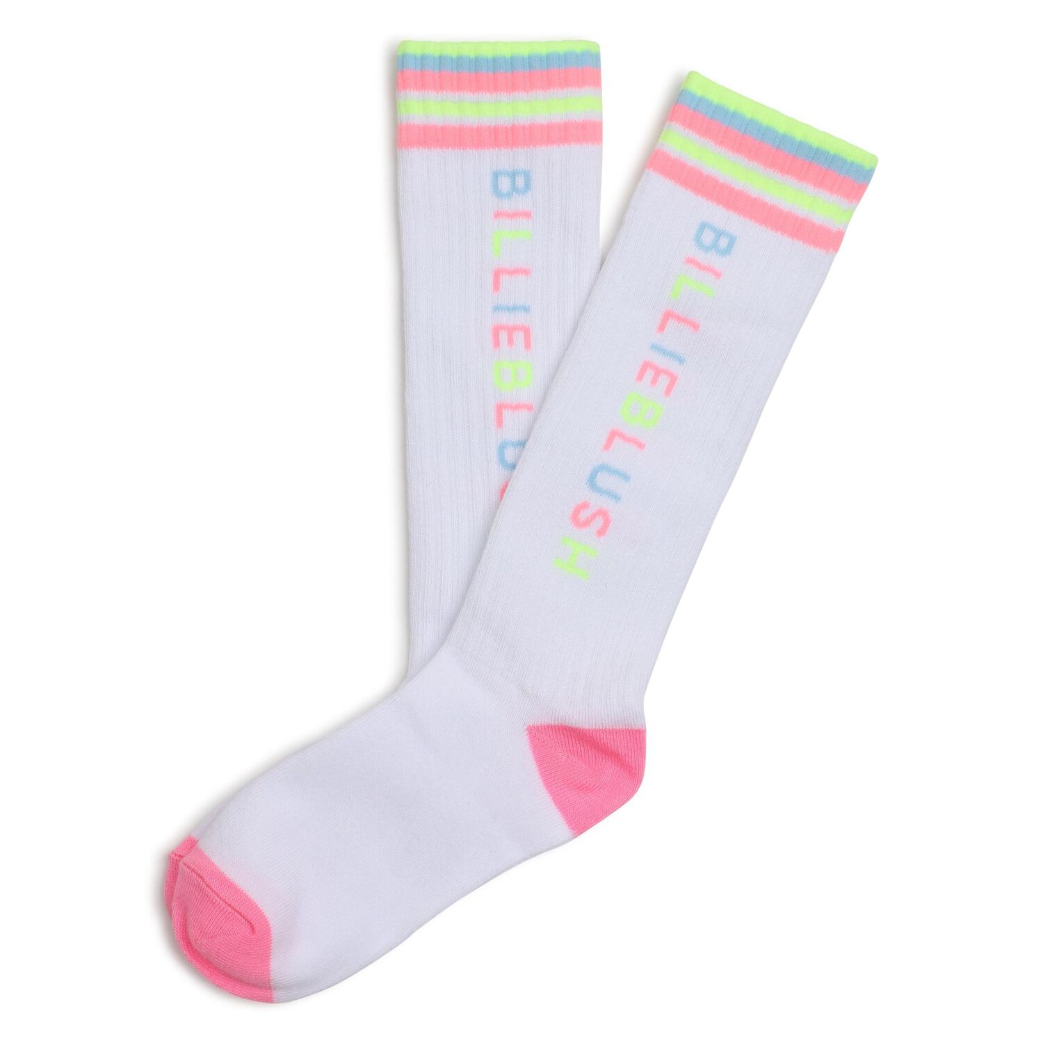 Girls White Logo Socks, 1, hi-res