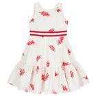 Girls White & Pink Floral Dress, 1, hi-res