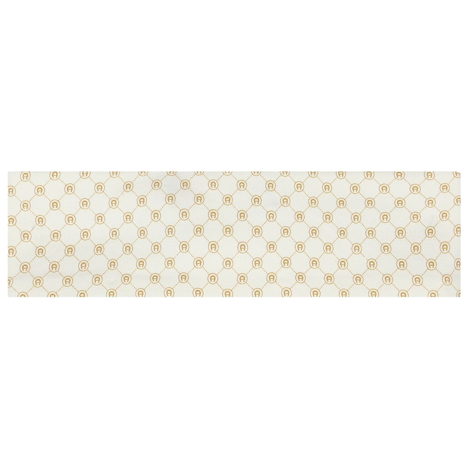 Baby Girls Ivory & Gold Logo Headband, 1, hi-res