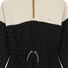 Girls Ivory & Black Logo Dress, 1, hi-res