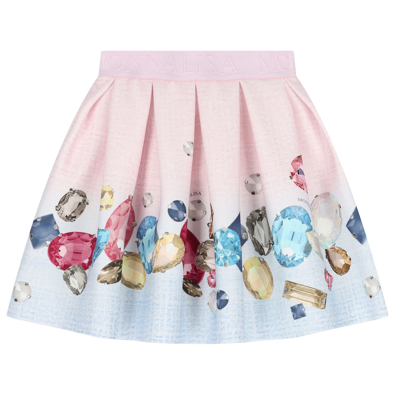 Girls Ivory, Pink & Blue Jewel Skirt Set, 1, hi-res image number null