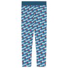Girls Blue Logo Heart Leggings, 1, hi-res