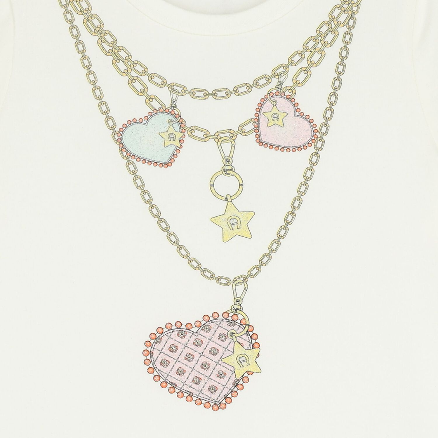 Girls Ivory Necklace Logo Dress, 1, hi-res