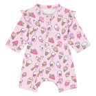 Baby Girls Pink Sun Suit & Hat Set (UPF40+), 2, hi-res