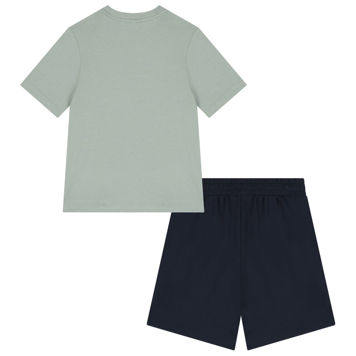 Boys Green & Navy Blue Logo Shorts Set, 3, hi-res