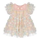 Baby Girls Pink Tulle Flowers Dress, 1, hi-res