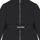 جاكيت بنات مبطن بالشعار باللون الأسود, 1, hi-res