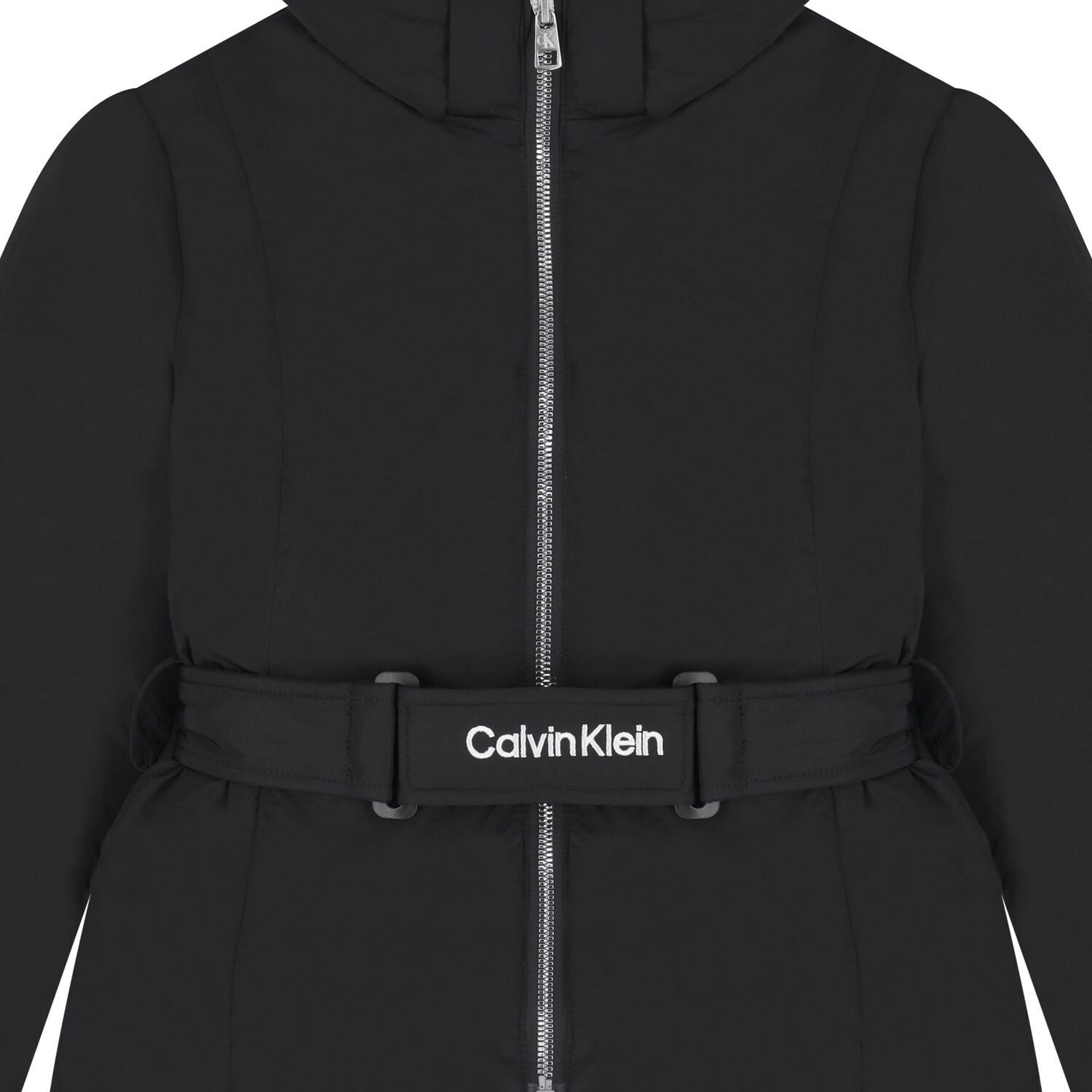 جاكيت بنات مبطن بالشعار باللون الأسود, 1, hi-res