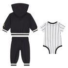 Baby Boys White & Black Jordan Logo Tracksuit Set (3 Piece), 1, hi-res