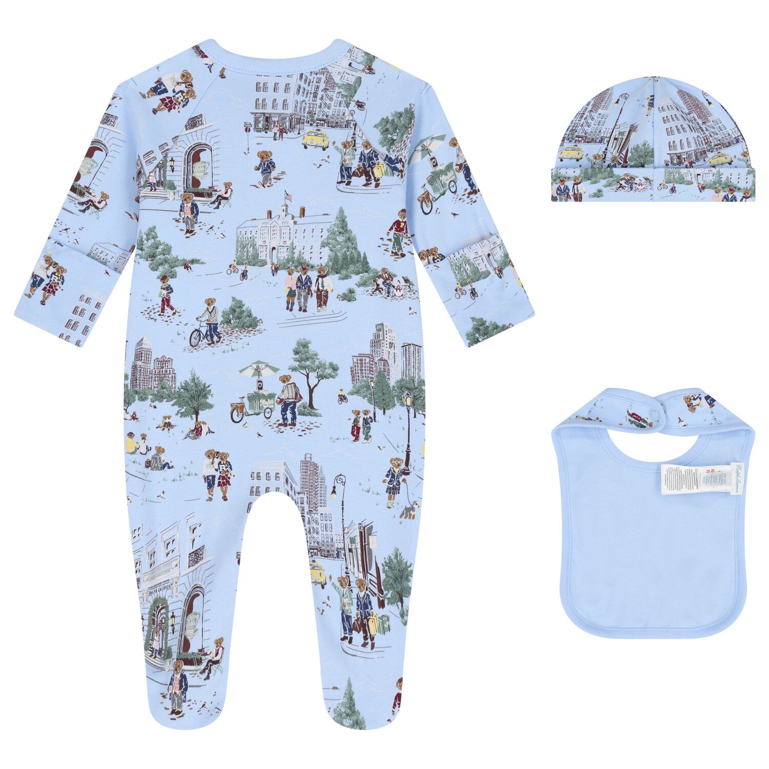 Baby Boys Blue Teddy Bear Babygrow Gift Set, 1, hi-res