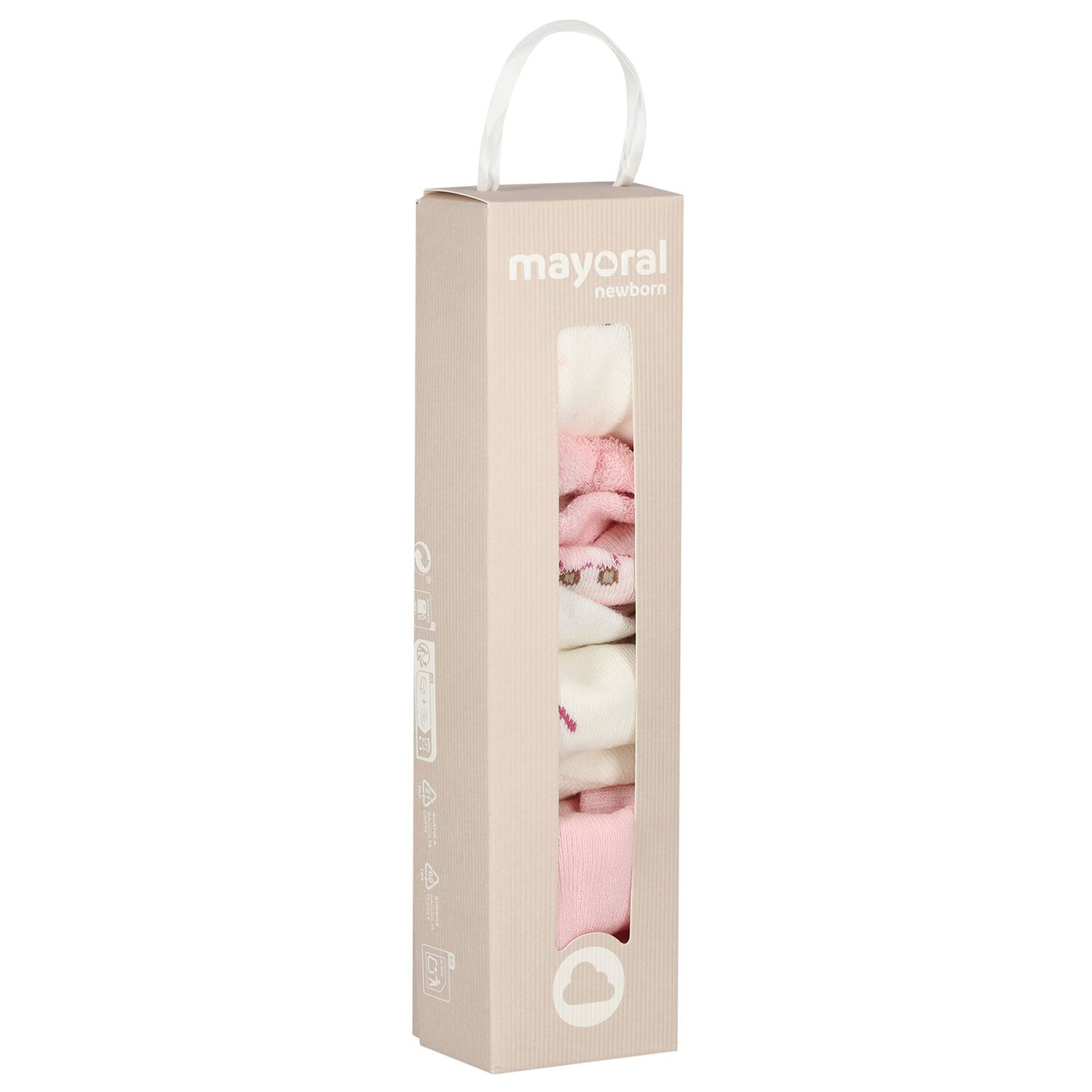 Baby Girls Pink & Ivory Socks ( 4 Pack ), 3, hi-res
