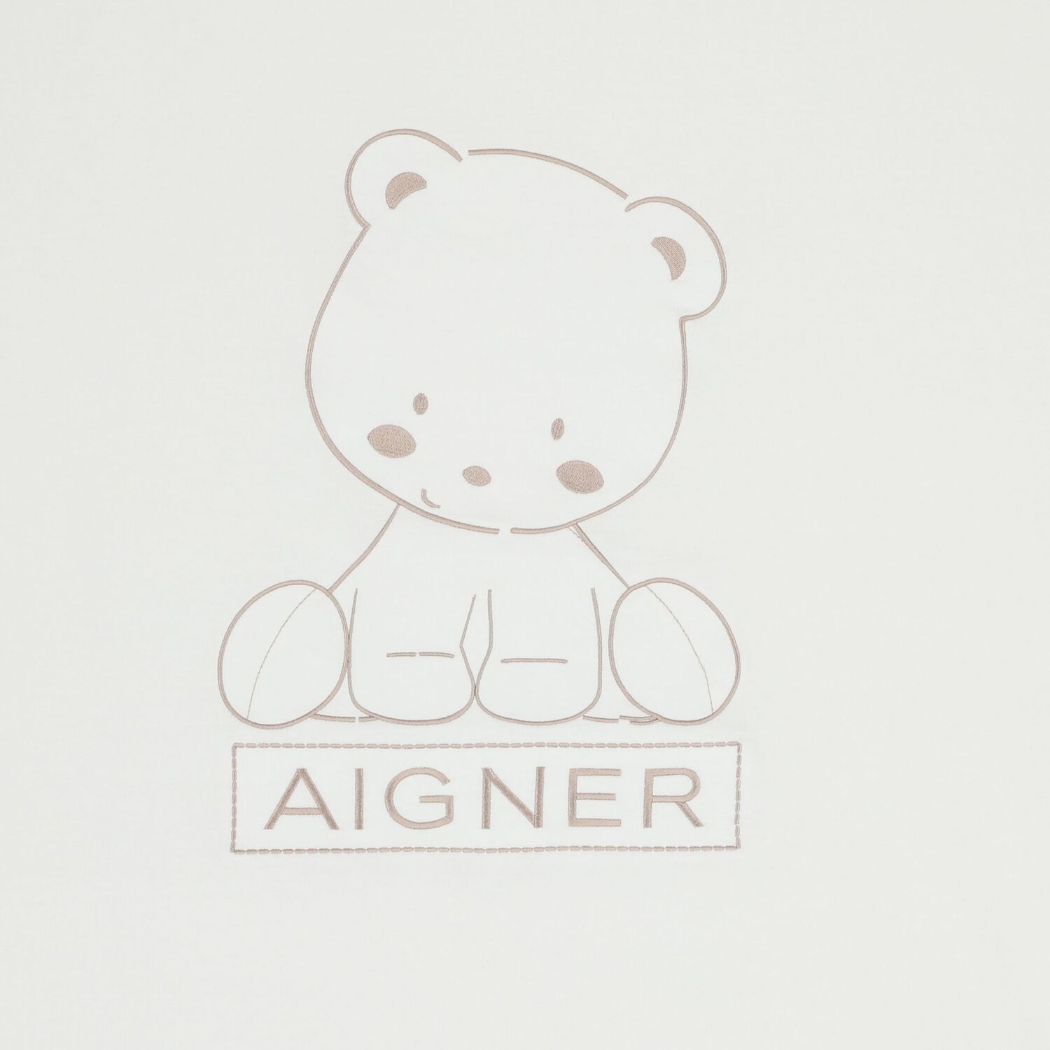 White & Beige Teddy Bear Logo Baby Blanket, 1, hi-res