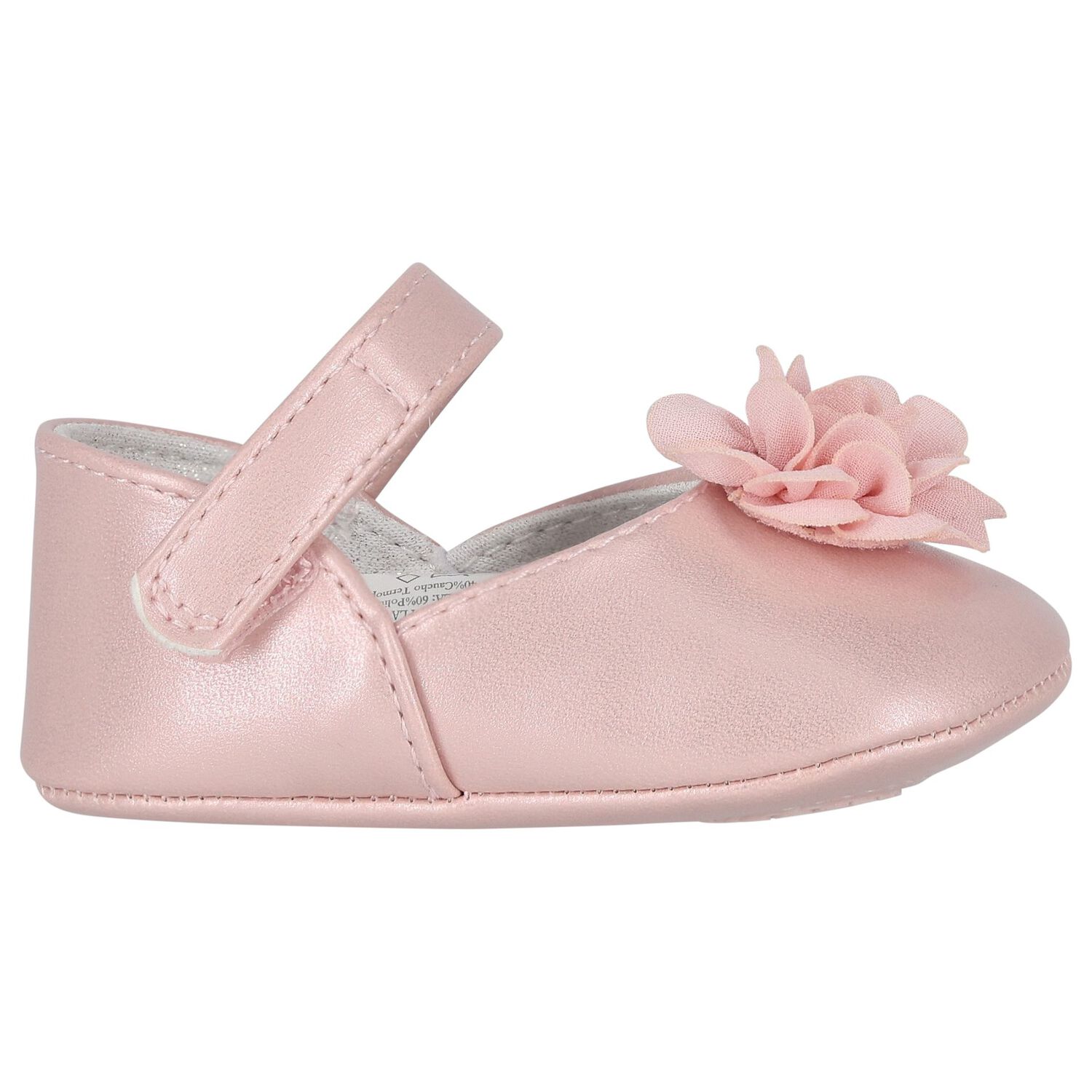 Baby Girls Pink Flower Pre Walker Shoes, 2, hi-res image number null
