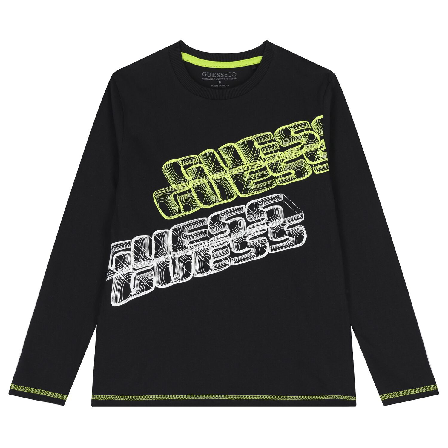 Boys Black Logo Long Sleeve Top, 1, hi-res image number null