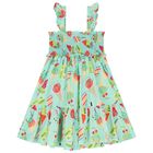 طقم فستان بنات بطبعة آيس كريم باللون الأخضر, 1, hi-res