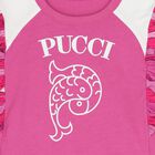 Girls Pink Logo Ruffled T-Shirt, 1, hi-res