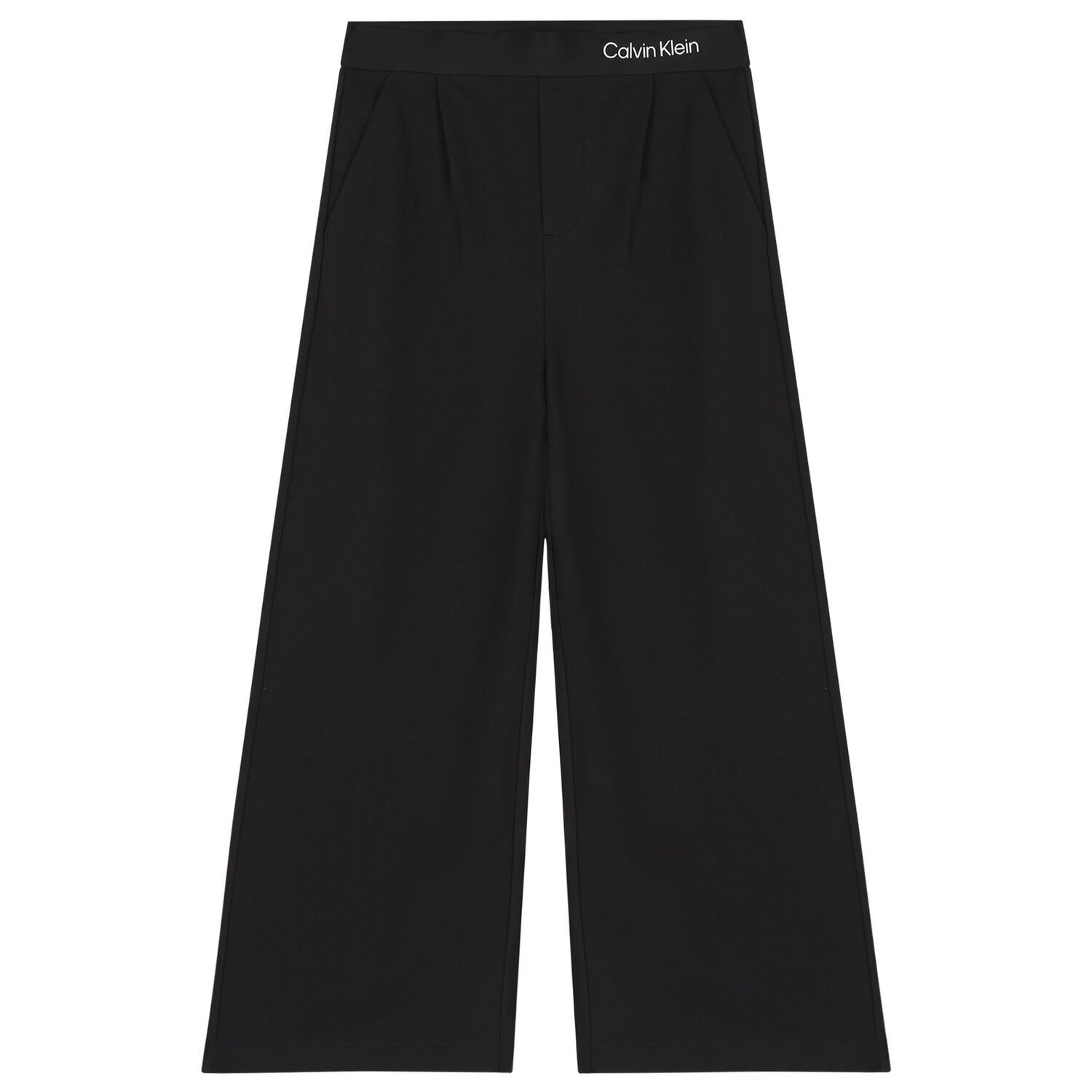 Girls Black Logo Trousers, 1, hi-res