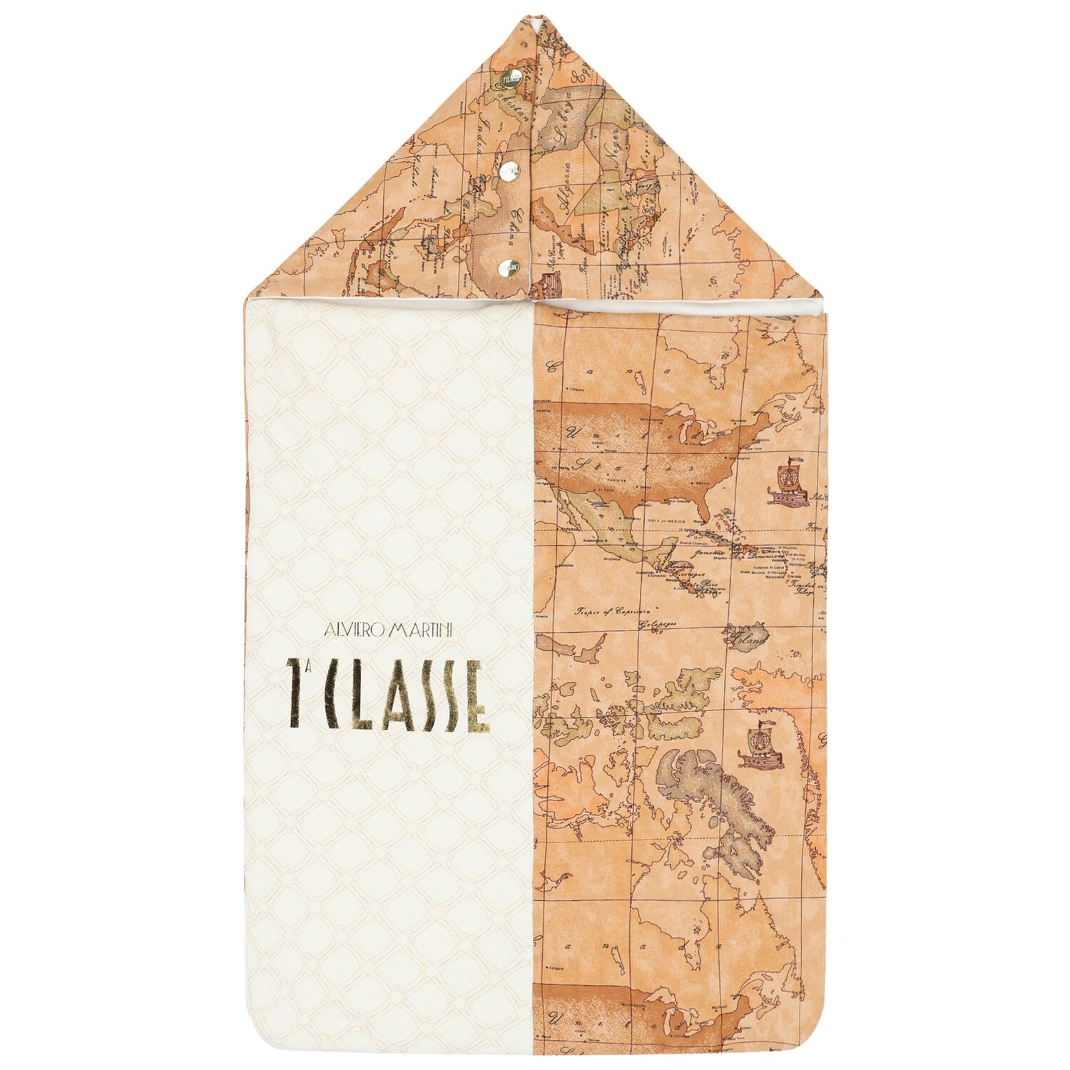 مدس أطفال بطبعة خريطة باللون البيج و العاجي, 1, hi-res