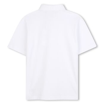 Boys White Logo Polo Shirt