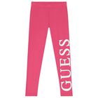 Girls Pink Logo Leggings, 2, hi-res
