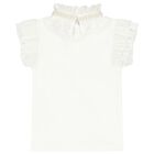Girls White Ruffled Top, 1, hi-res