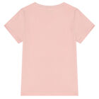 تيشيرت بالشعار باللون الوردي للبنات, 1, hi-res
