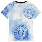 طقم شورتات للأولاد باللون الأبيض والأزرق والكحلي بالشعار, 1, hi-res