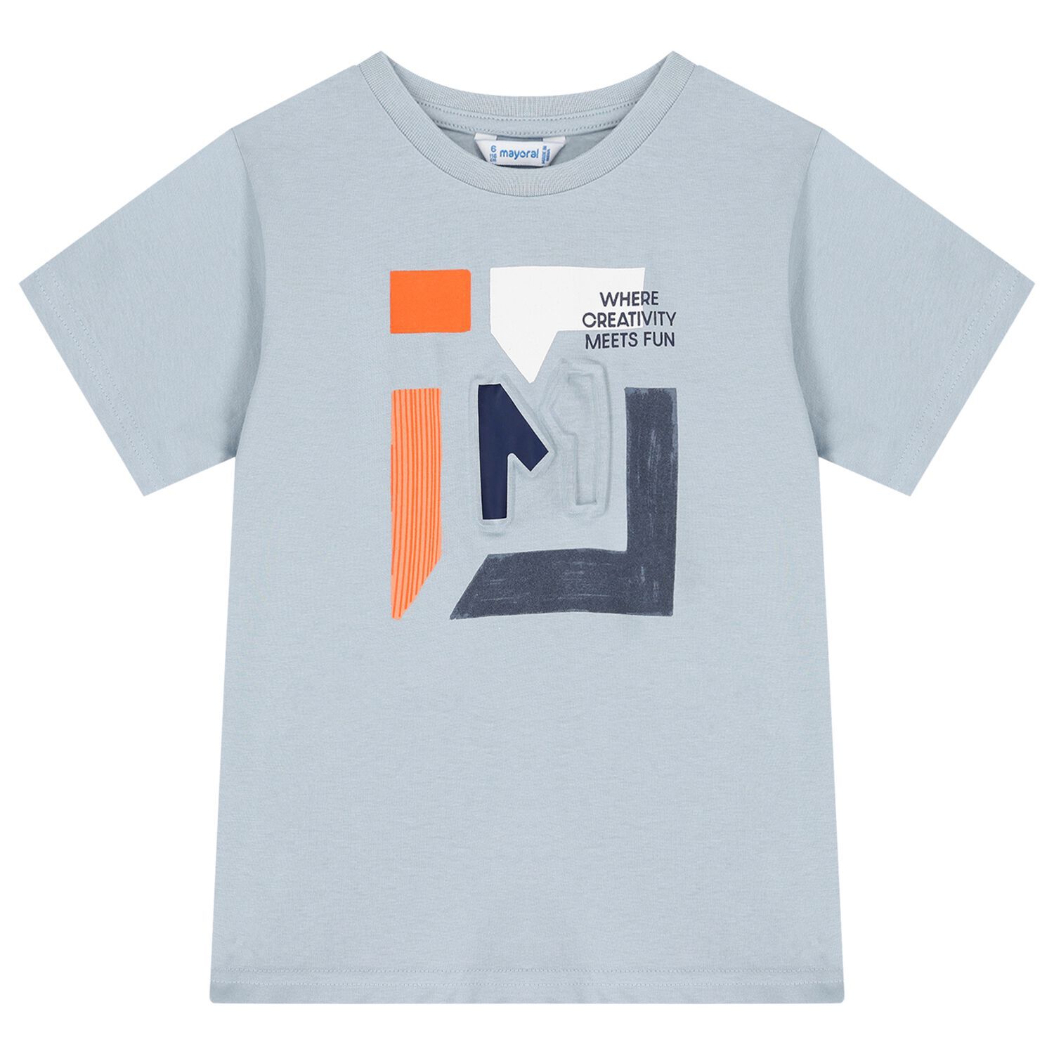 Boys Blue Embossed T-Shirt, 1, hi-res image number null