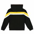 Boys Black Logo Hooded Top, 1, hi-res