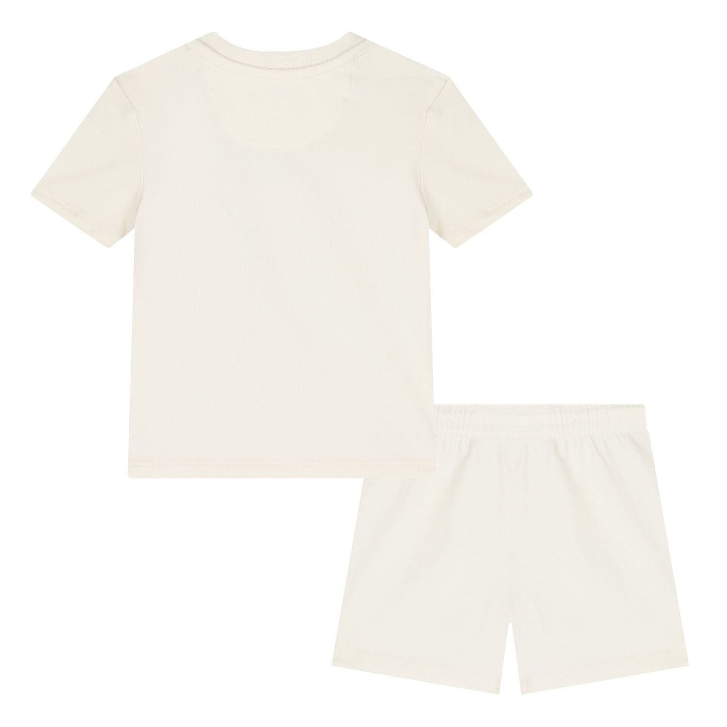 Ivory Cotton Logo Younger Shorts Set, 2, hi-res
