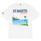 Boys White Logo Print T-Shirt, 1, hi-res