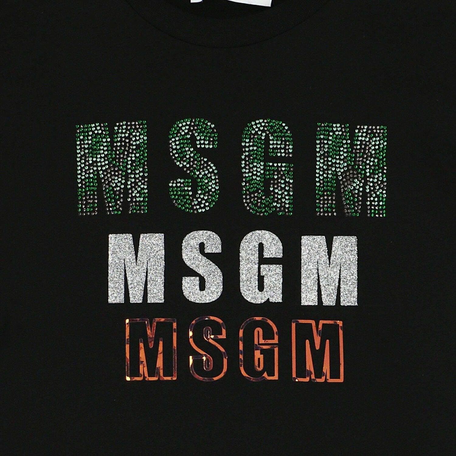 Girls Black Embellished T-Shirt, 1, hi-res