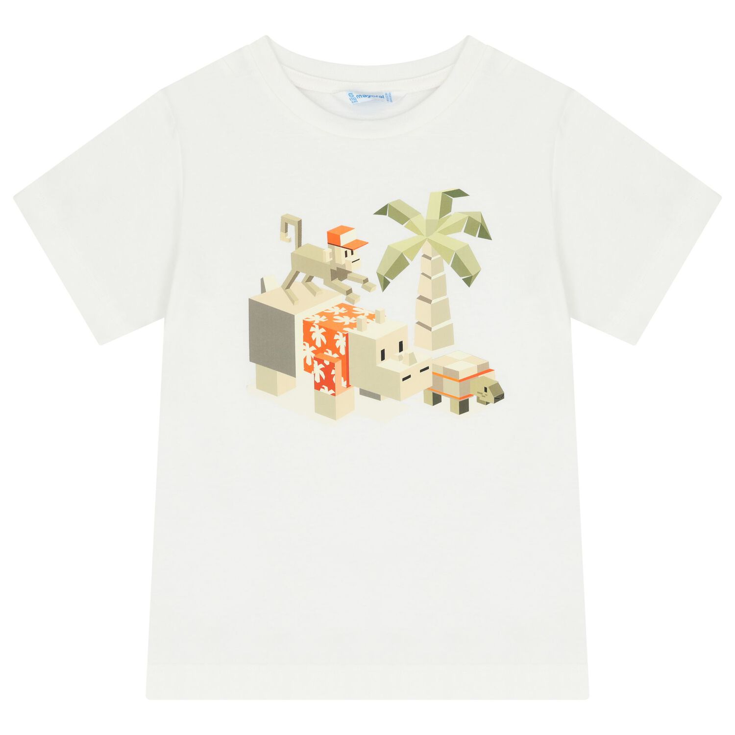 Boys White, Green & Orange Shorts Set, 1, hi-res