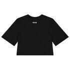 Girls Black Logo T-Shirt, 2, hi-res