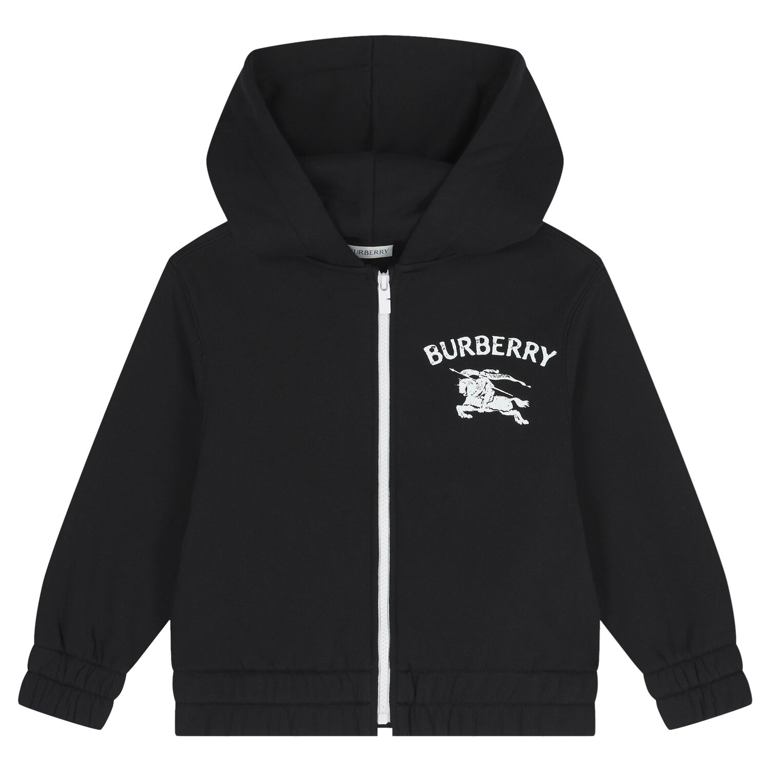 Boys Black EKD Logo Hooded Zip Up Top, 1, hi-res