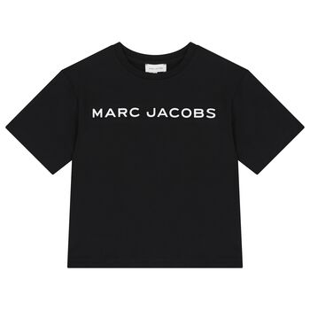 MARC JACOBS تيشيرت اولاد بالشعار باللون الاسود , 1 تيشيرت اولاد بالشعار باللون الاسود
