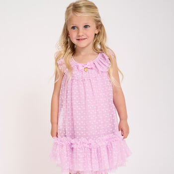 Girls Violet Hearts Tulle Dress
