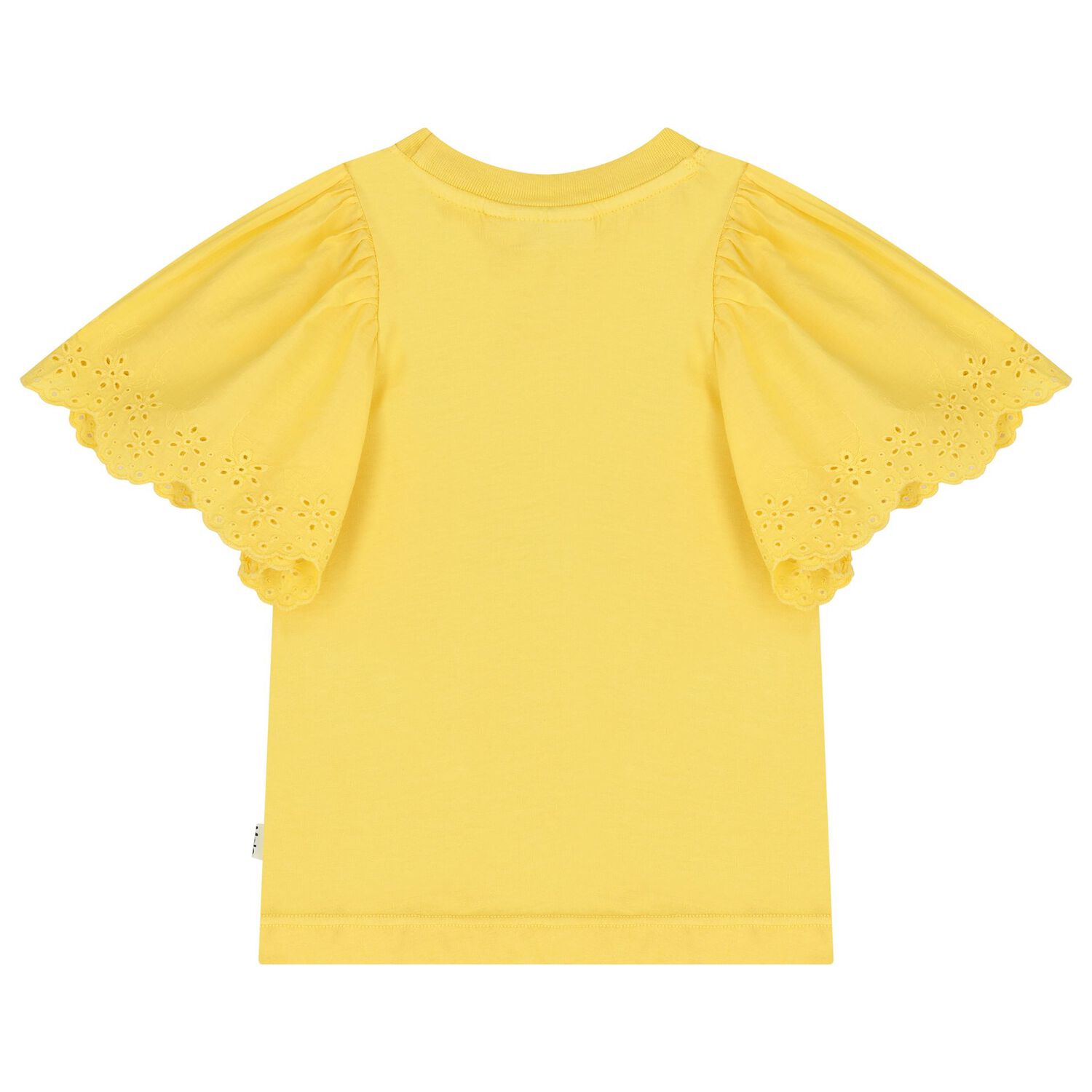 Girls Yellow Broderie Anglaise Top, 1, hi-res