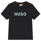 Boys Black Logo T-Shirt, 1, hi-res