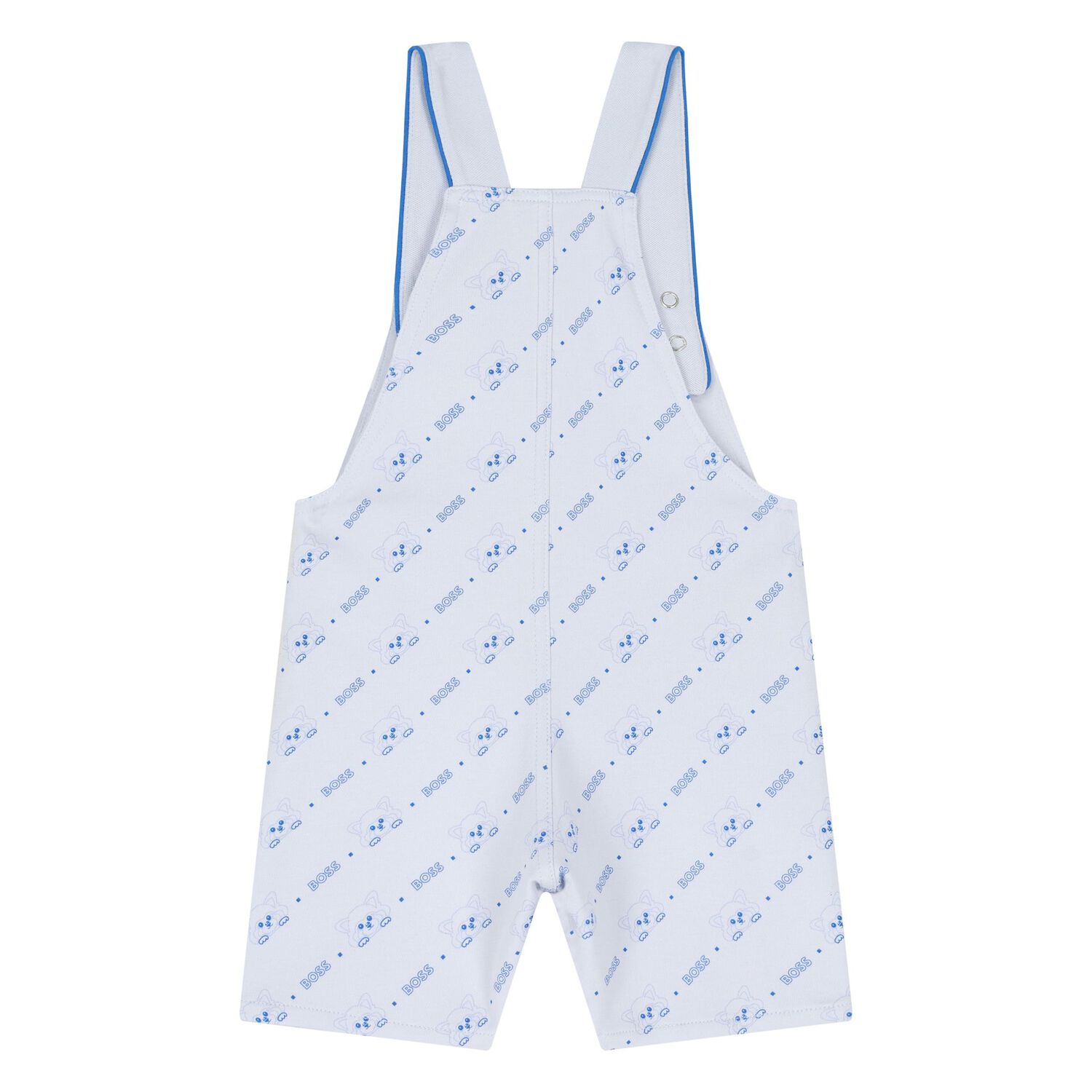 Baby Boys Blue Logo Dungaree, 1, hi-res