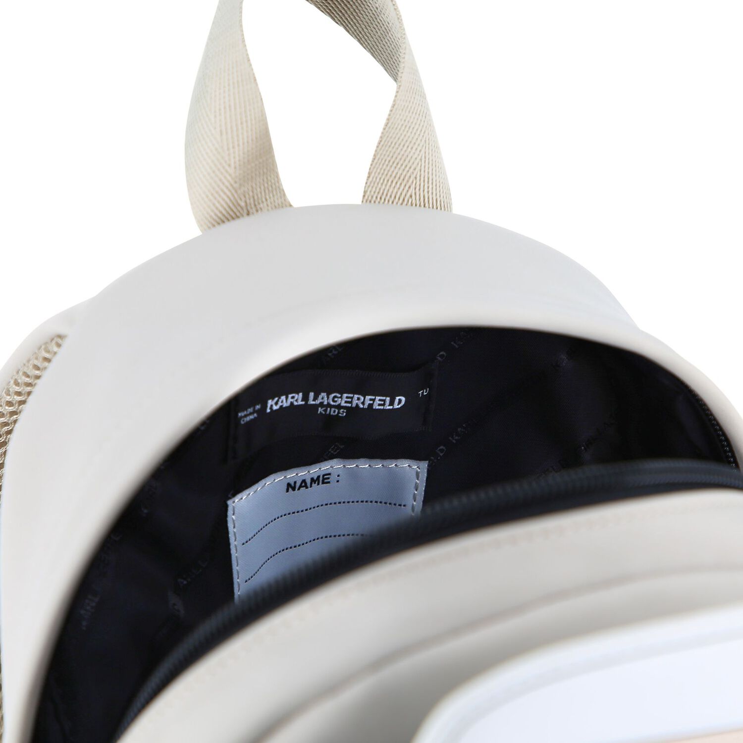 Boys Beige Ikonik Karl Backpack, 1, hi-res